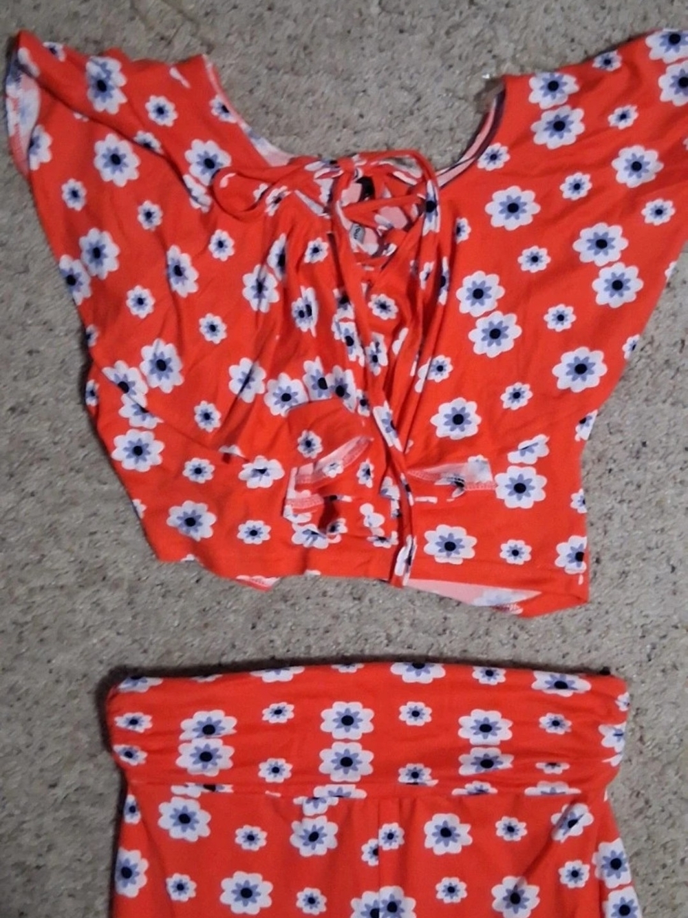Women'a Red Retro Floral Matching Set